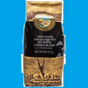 Royal Kona Coffee Coffee Blend, 10% Kona, All Purpose Grind, Chocolate Macadamia Nut Aloha Hawaii Present Idea Aloha
