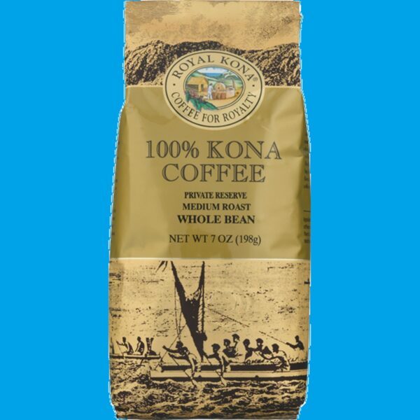 Hawaii Royal Kona Coffee Coffee, 100% Kona, Whole Bean, Medium Perfect Roast, Private Reserve Present Idea Aloha