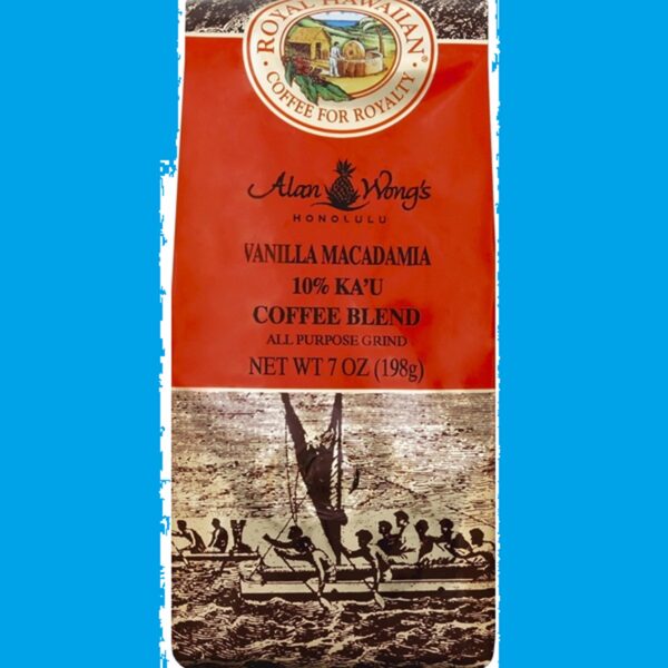Royal Hawaiian Orchards Coffee, All Purpose Grind, 10% Ka'u Coffee Blend, Vanilla Macadamia Aloha Hawaii Coffee Present Idea