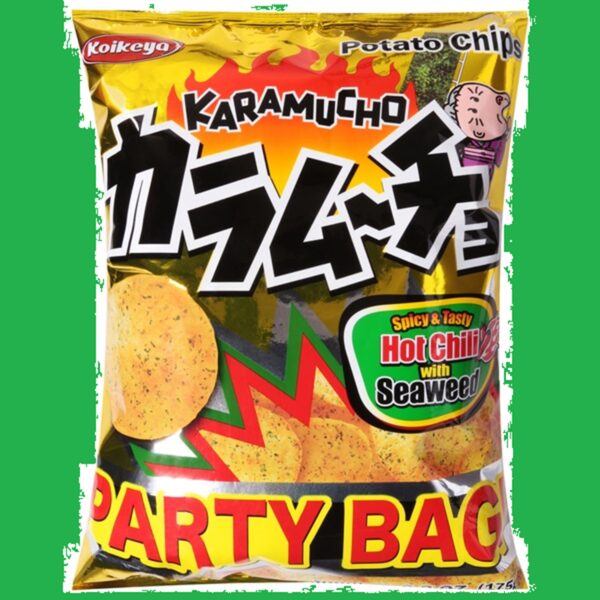 Koikeya Potato Chips, Hot Chili with Seaweed, Party Bag Aloha Hawaii Snack Food Present Idea