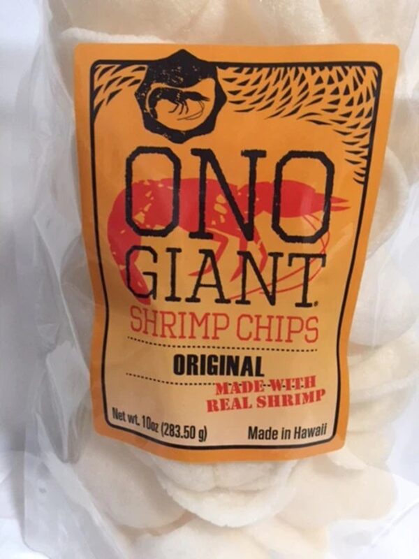 Ono Giant Original Big Bag Shrimp Chips Gift Idea Best Gift Idea Perfect Present Idea For Him or For Her For the Unique Chip Lover Ocean Chip Snack Food Gift Basket Idea Hawaiian Aloha