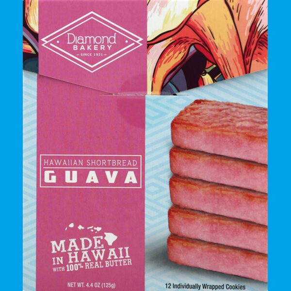 Hawaii Diamond Bakery Cookies, Guava, Hawaiian Shortbread Snack Food Perfect Present Gift Idea Aloha Hawaii