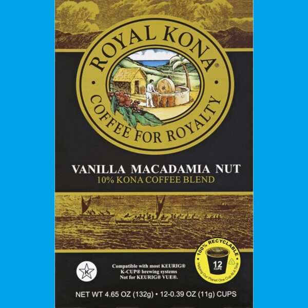 Hawaii Royal Kona Coffee Coffee Blend, 10% Kona, Vanilla Macadamia Nut, Single Serve Cups Present Idea 23