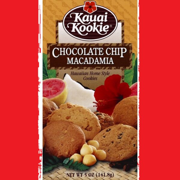 Hawaii Kauai Kookie Cookies, Chocolate Chip Macadamia Snack Food Perfect Present Gift Idea Aloha