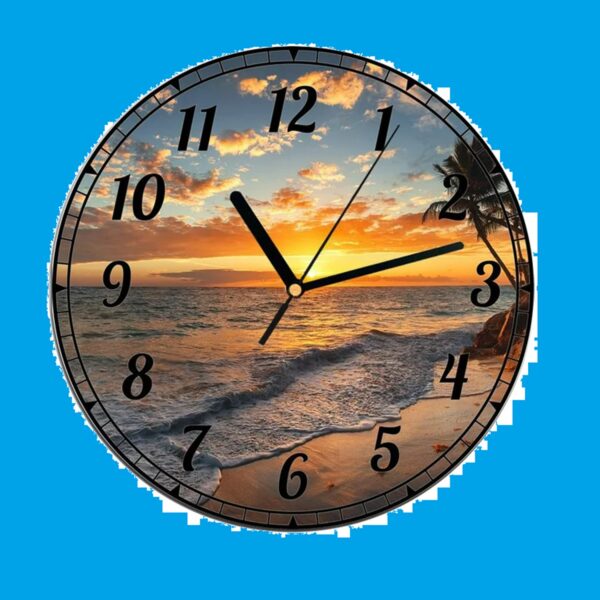 VOCOO Retro Wall Clock, 10'' Sunset Round Quartz Clocks for Home Kitchen Bedroom Decoration(Battery Operated) Aloha