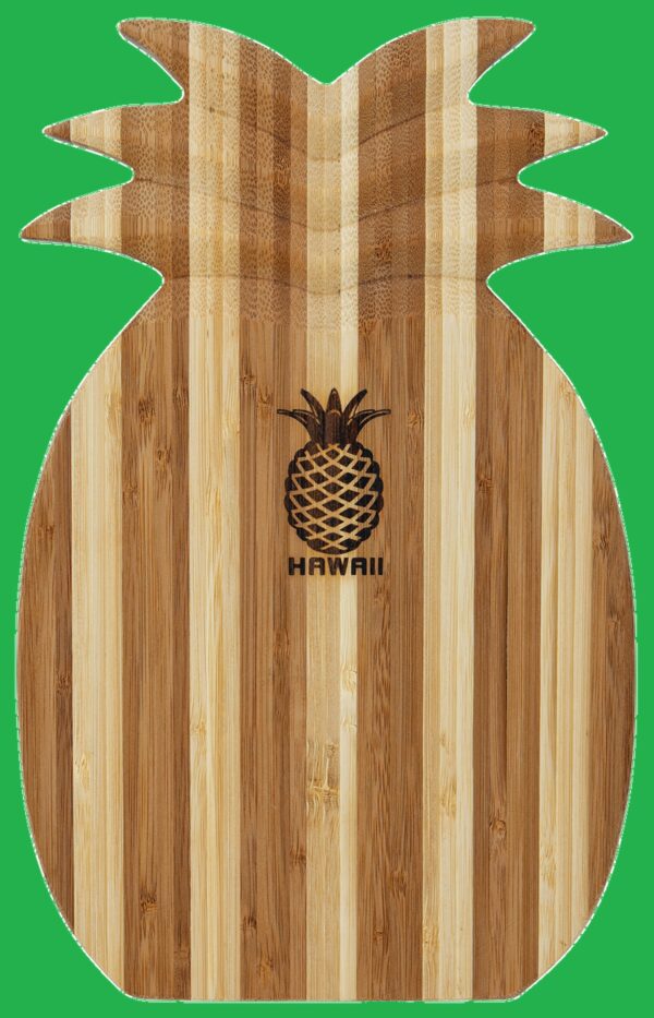 Tropical Bamboo Pineapple Shaped Cutting Board: Pineapple Stamp Tropical Bamboo Special Hawaii A;oha Tropical Island Decorative Cutting Board Gift Idea