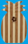 Tropical Bamboo Pineapple Shaped Cutting Board Hibiscus Stamp $0.00
