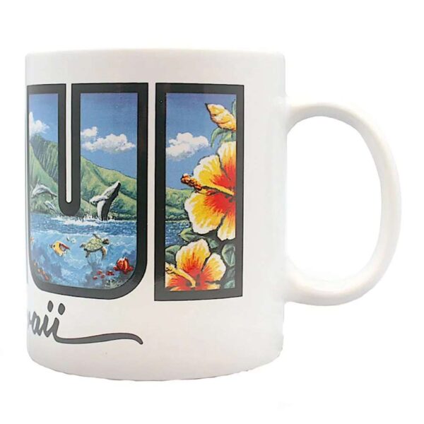 2 Pack Hawaiian Coffee Mugs 14 oz. Maui Hawaii Maui Ocean Scene Coffee Cup Gift Idea01111 Aloha