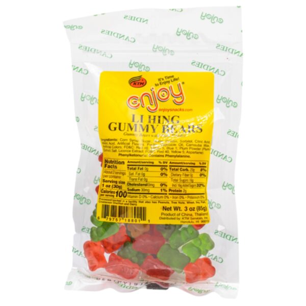 Hawaii Enjoy Beef Jerky Li Hing Gummy Bears, Big Value Present Idea 933399 Aloha
