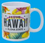 Hawaiian Design Ceramic Mug: Plumeria License Aloha Gift Idea $0.00