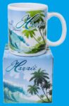 Hawaiian Design Ceramic Mug: Island Waves Aloha Gift Idea $0.00