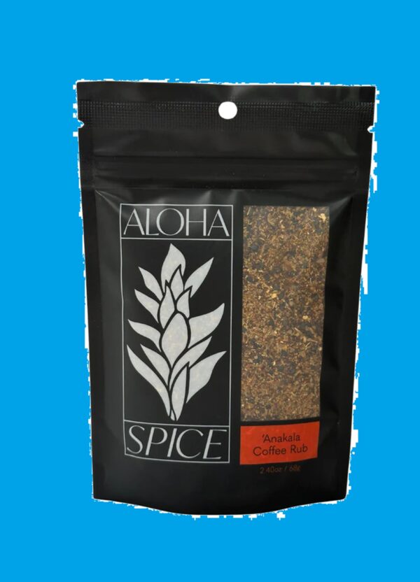 'Anakala Lu`au Coffee Rub & Seasoning 2.4 oz. Stand Up Pouch Hawaii Aloha Gift Idea