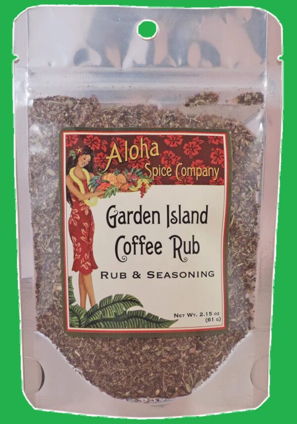 Garden Island Coffee Rub & Seasoning 2.15 oz. Stand Up Pouch Aloha Hawaii Gift Idea