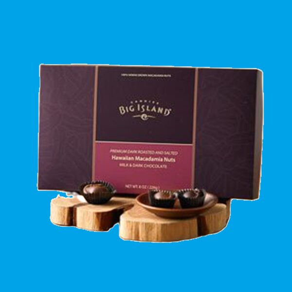 Premium Dark Roasted and Salted Macadamia Nut Chocolates Combination Aloha Hawaii Big Island Gift Idea