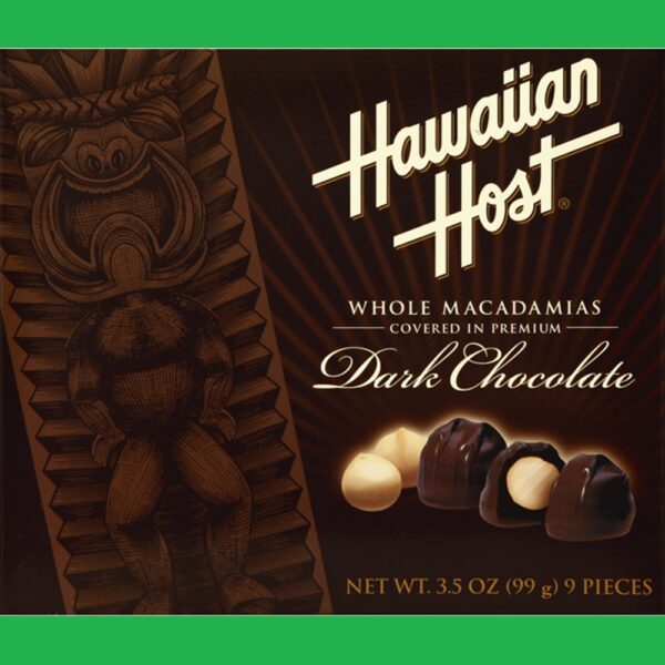 Hawaiian Host Macadamias, Whole, Covered in Premium Dark Chocolate Aloha Gift Idea
