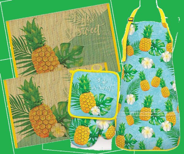 Life is Sweet Houseware Set Aloha Hawaii Pineapple Kitchen Gift Idea