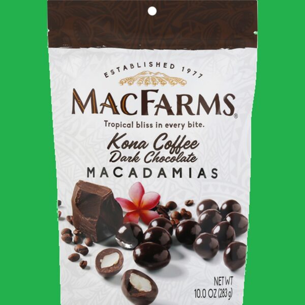 MacFarms Macadamias, Dark Chocolate, Kona Coffee Hawaii Aloha Gift Idea